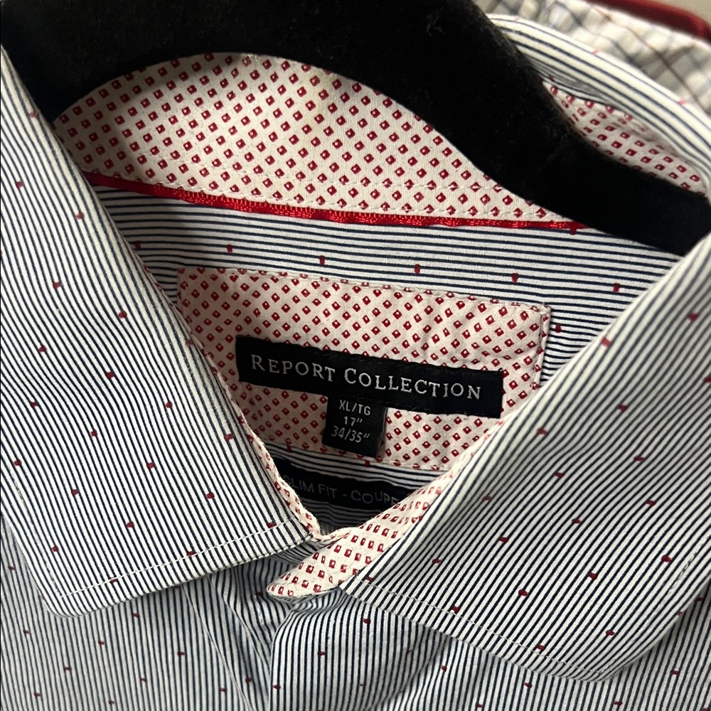 Report Collection Light Blue Patterned Shirt - Picture 2 of 3